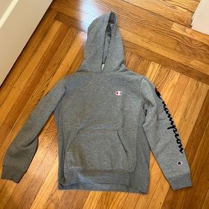 Gray Champion hoodie - size youth L.